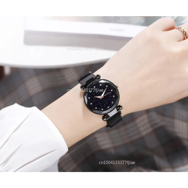 

Новые роскошные часы со звездным небом, женский браслет со стразами, кварцевые часы, женские тонкие стальные наручные часы с магнитной пряжкой Reloj Mujer
