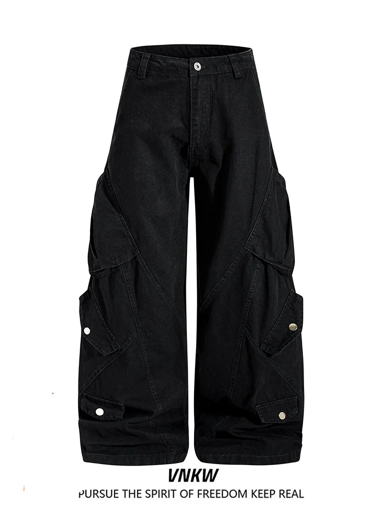 

Cleanfit Casual Loose Leggings Work Trousers for Men And Women with Multiple kets Knife-ape Design Bla Versatile Long ...