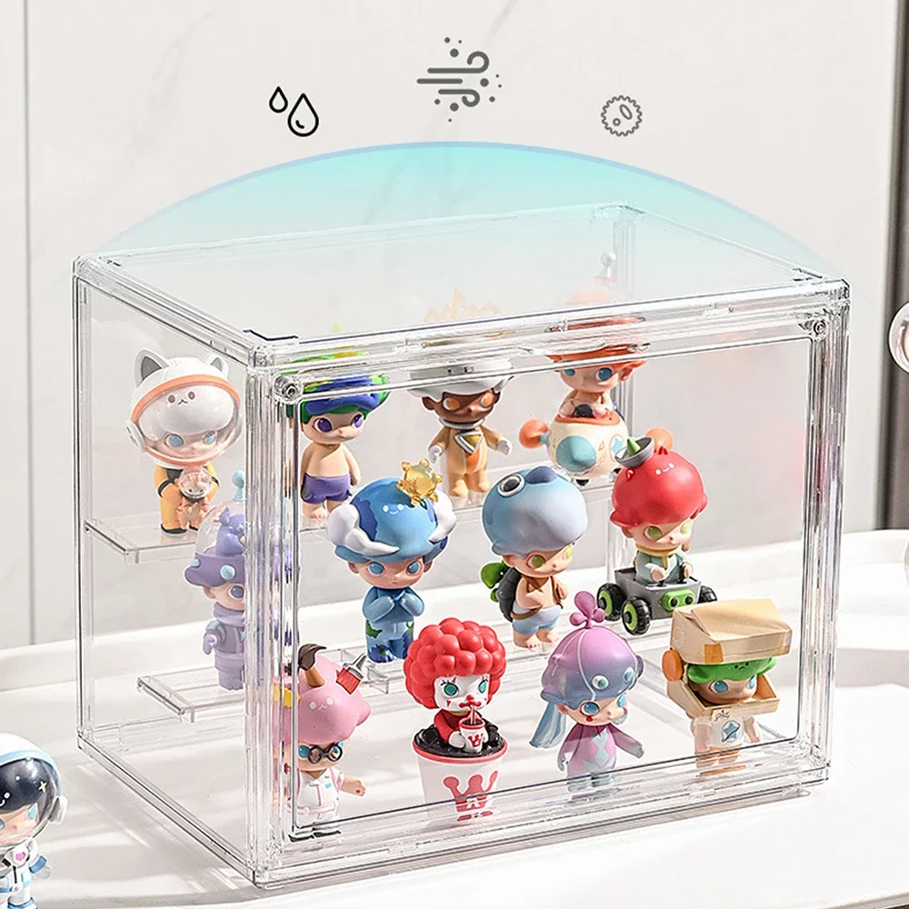 Blind Box Lagerung Display Rack Desktop Leiter Transparent Staubdicht Griff Lagerung Große Kapazität Blase Matte Display Schmuck Box