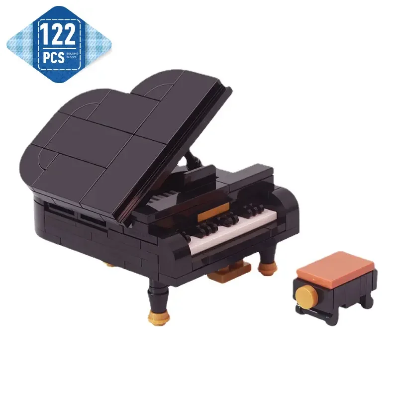 Moc Dreamered Piano DIY Model Building Blocks Living Room Display Piano Chair Pianist Creativity Decoration Brick Toys Gifts