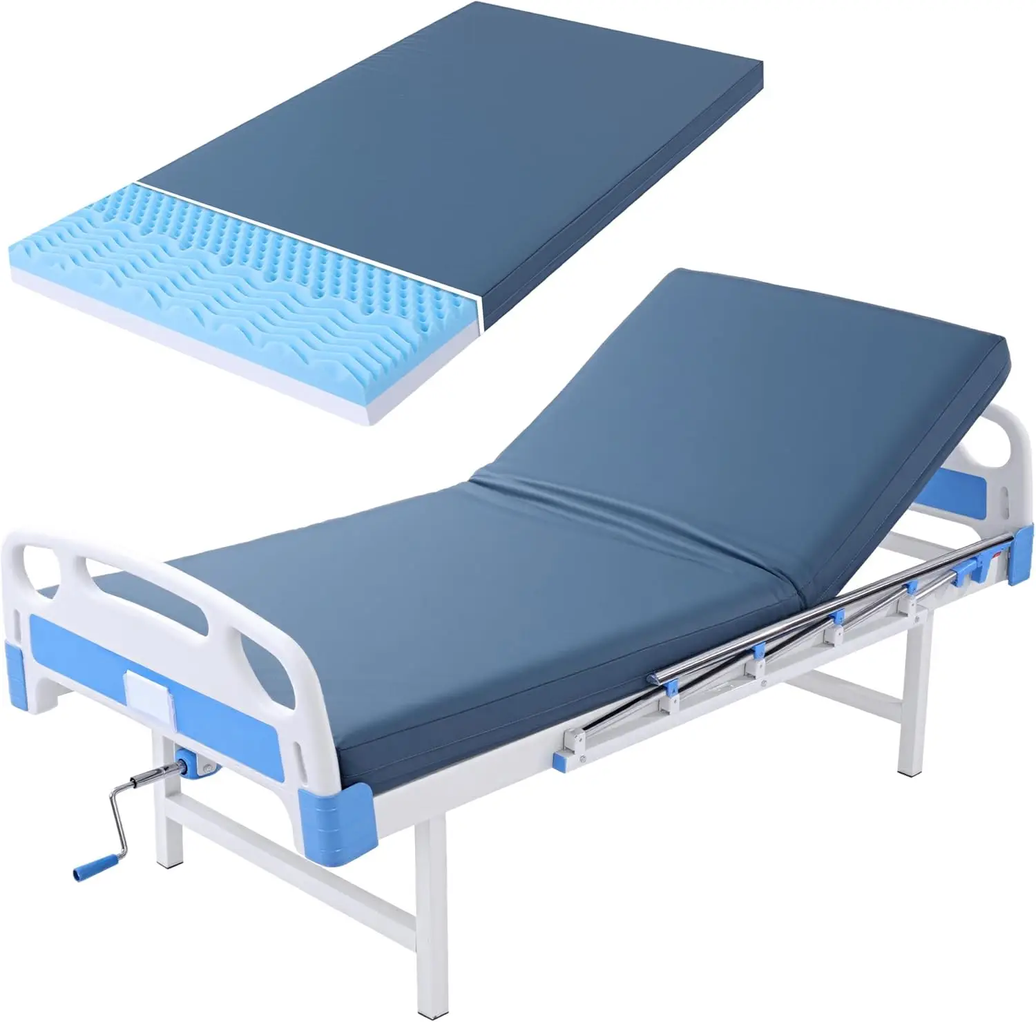 Home or Clinical Use, 5 - Zone Memory Foam Hospital Bed Mattress, Waterproof, Pressure and Pain Relief