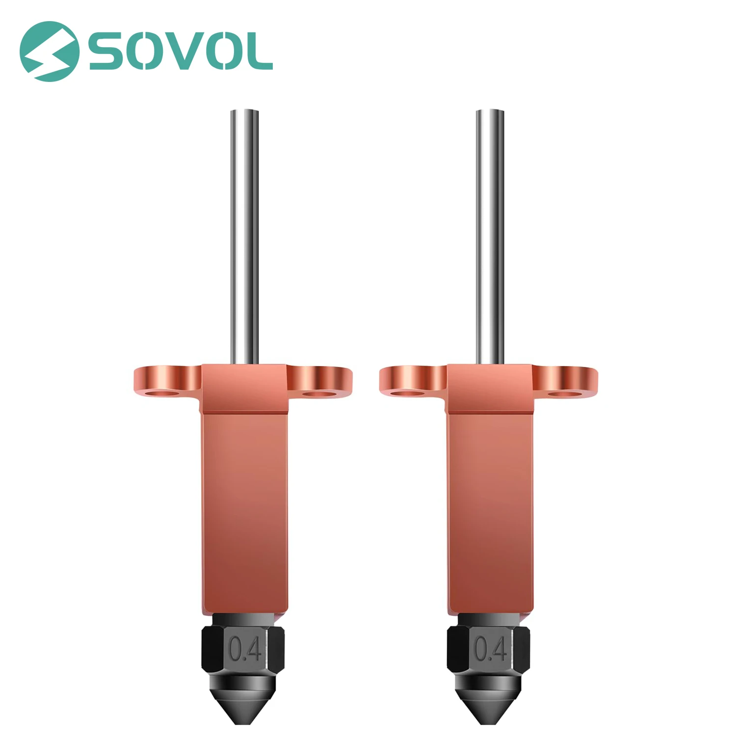 

2PCS 0.4mm Hardened Steel Nozzle Kit For Sovol SV08/T300