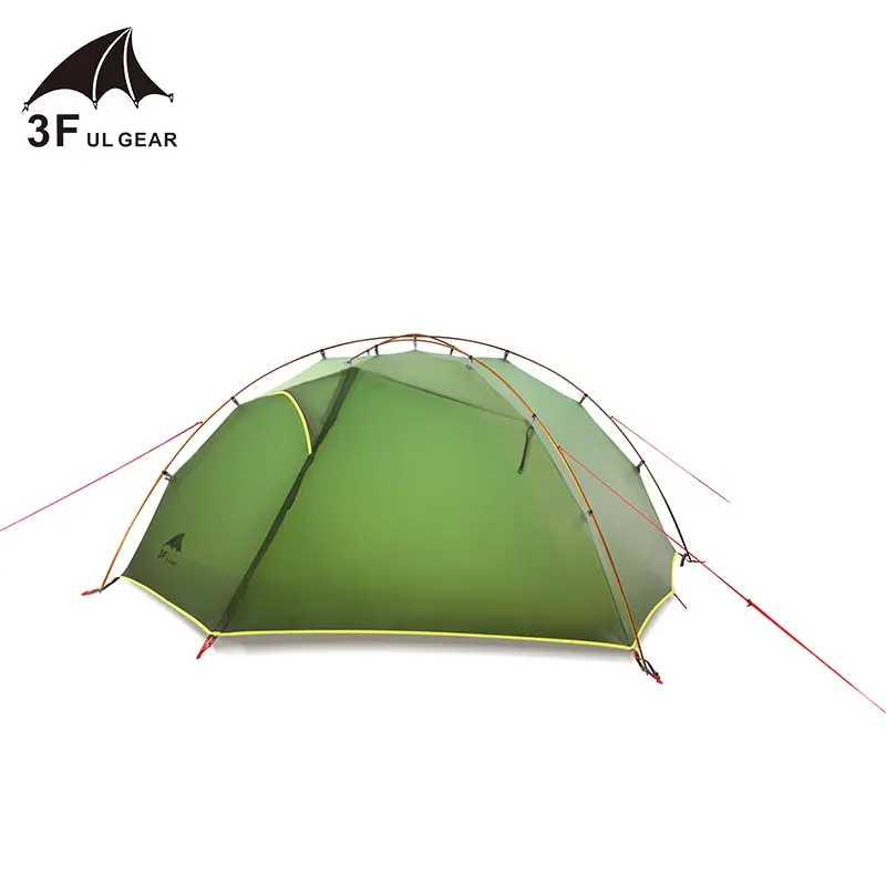 3F UL GEAR Taiji 2p Green And Gray 3-4 Season Camping Outdoor Tent 15D Nylon Fabric Double Layer Waterproof Tent For 2 Persons