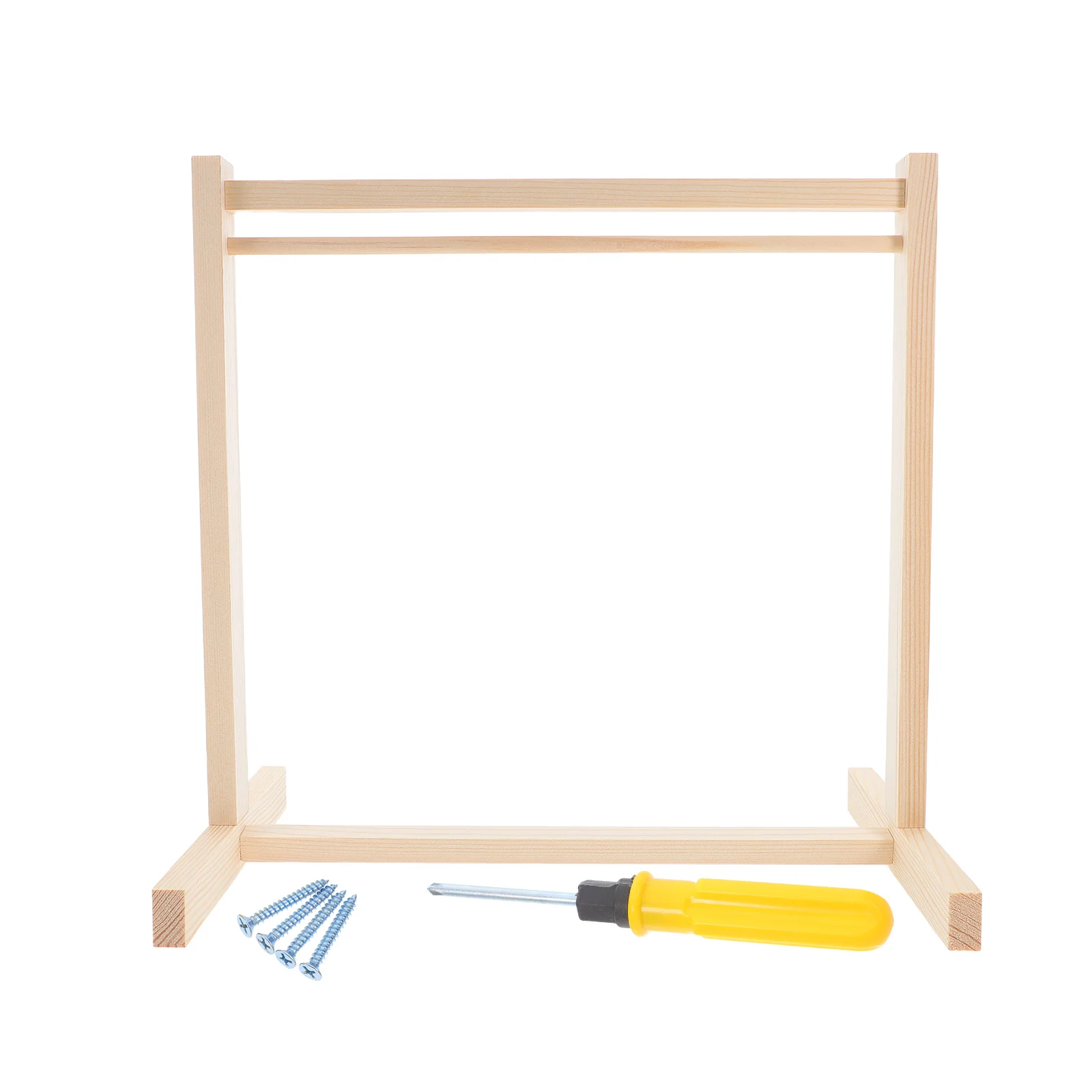 

1Set Wooden Garment Hanger Rack Smooth Finish Stable Support for Miniature Clothes Hanging Stand Miniature Clothes Stand