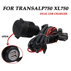 듀얼 USB 충전기, 혼다 XL750 XL 750 Transalp Transalp750 750XL 2023 2024 오토바이 소켓 어댑터 플러그, USB DC 콘센트