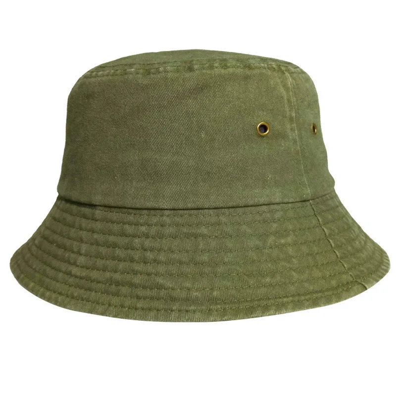 Customized Printed Logo Washed Large Eave Basin Hat Men's And Women's Vintage Fisherman Caps Sun Hats Versatile For All Seasons