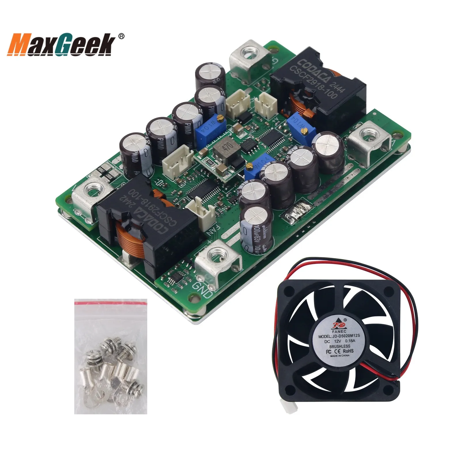 

Maxgeek 3000 Вт DC9-58V до DC3-56V DC-DC автоматический понижающий модуль питания с вспомогательной платой питания и охлаждающим вентилятором