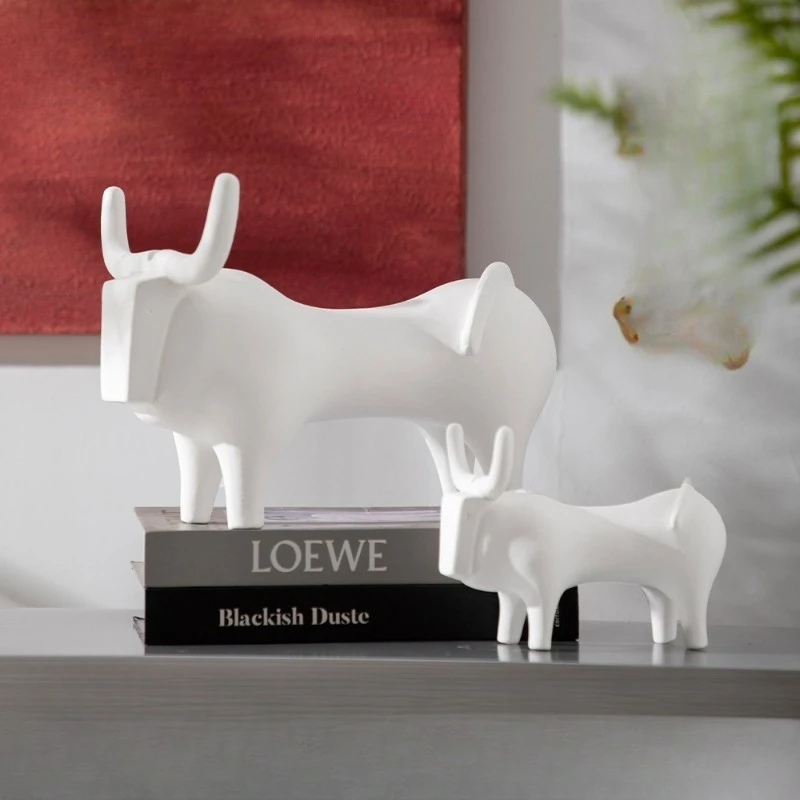 Ceramic ornament calf ornament simple home desktop creative crafts