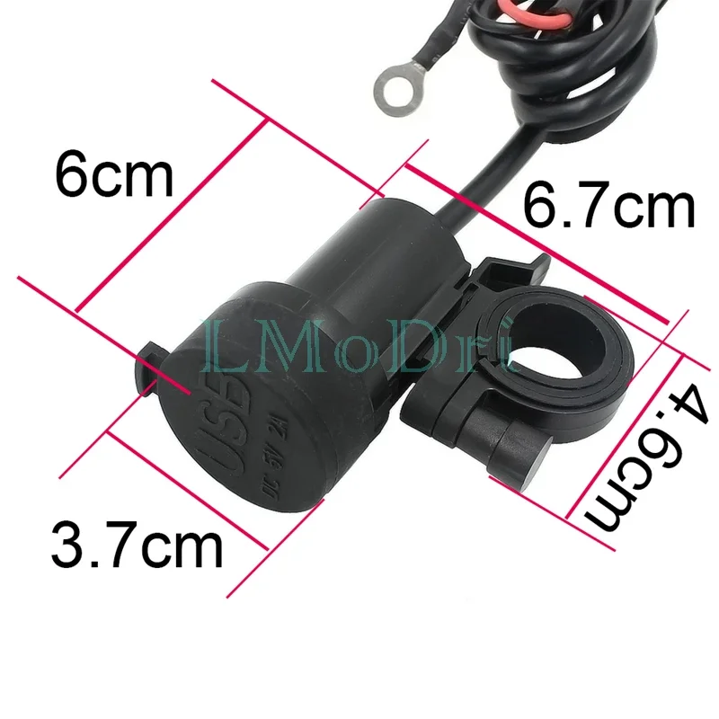 LMoDri Free shipping new universal 12V Dual USB Motorcycle Car Waterproof Power Socket Charger GPS Phone + Bracket