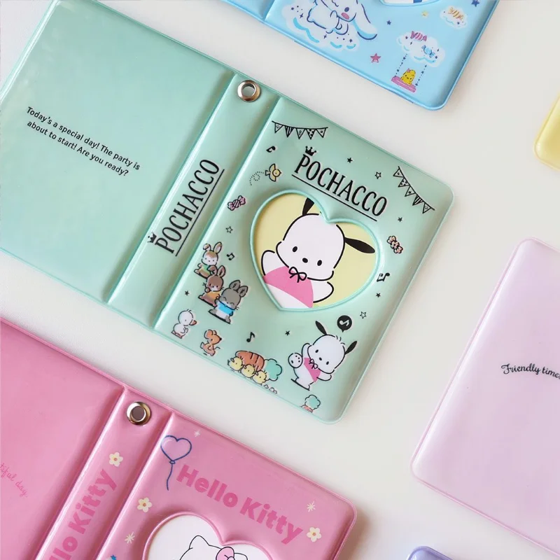 Kawaii Hello Kitty przechowywanie Album fotograficzny Anime Kuromi Cinnamoroll ciężarówka segregator na karty 3-calowe etui na karty zabawki prezent