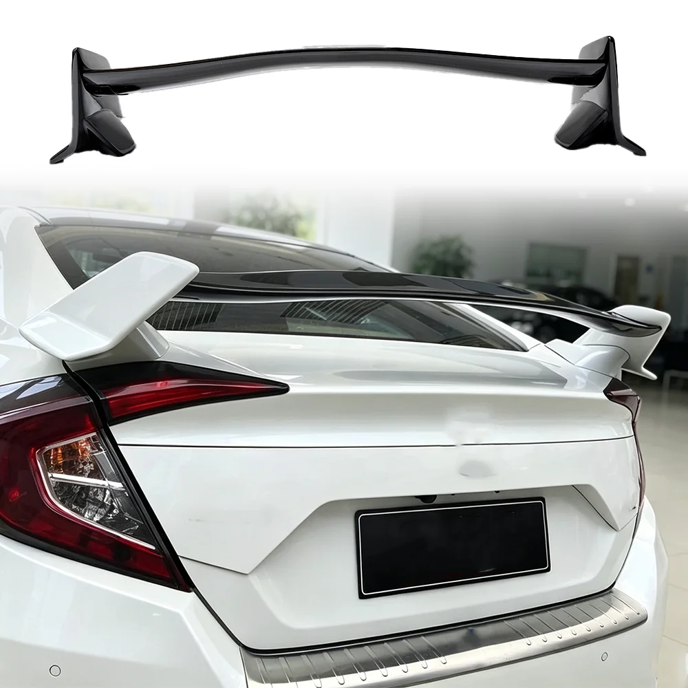 For Honda Civic 2016-2021 10th Gen 100% Pure Carbon Fiber Rear Spoiler Rear Trunk Rear Wing Sedan Modification Accessories