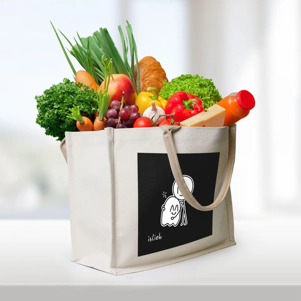 Ghost hug Tote Bag shopper bags Portable shopping bag tote bag men's shopping cart bags