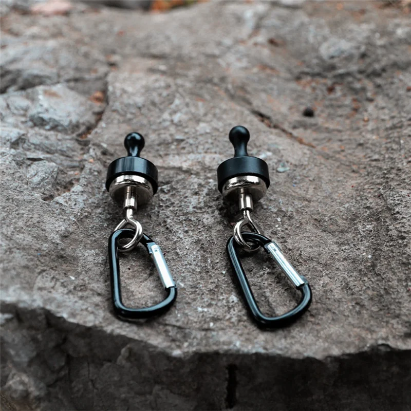 

1Set Outdoor Camping Lights Magnetic Hook Tent Canopy Carabiner Magnet Hanger Black&Gold