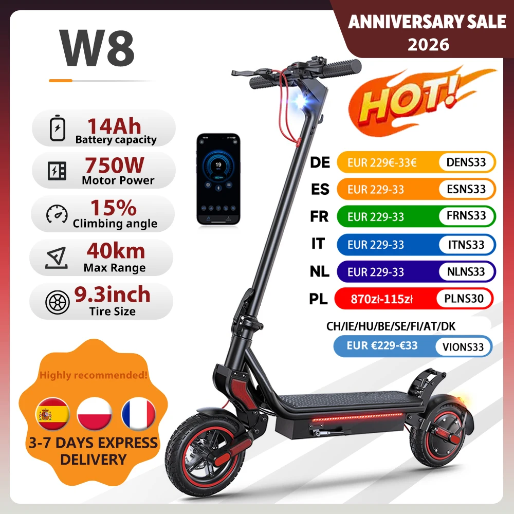 Hulajnoga elektryczna iscooter w8 500W z EU za $295.5 / ~1124zł Hulajnoga elektryczna iscooter w8 500W z EU za $295.5 / ~1124zł