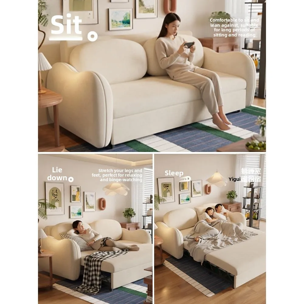 LMM cloud sofa bed folding integrated dual-purpose can sleep in the living room for a long time small apartment