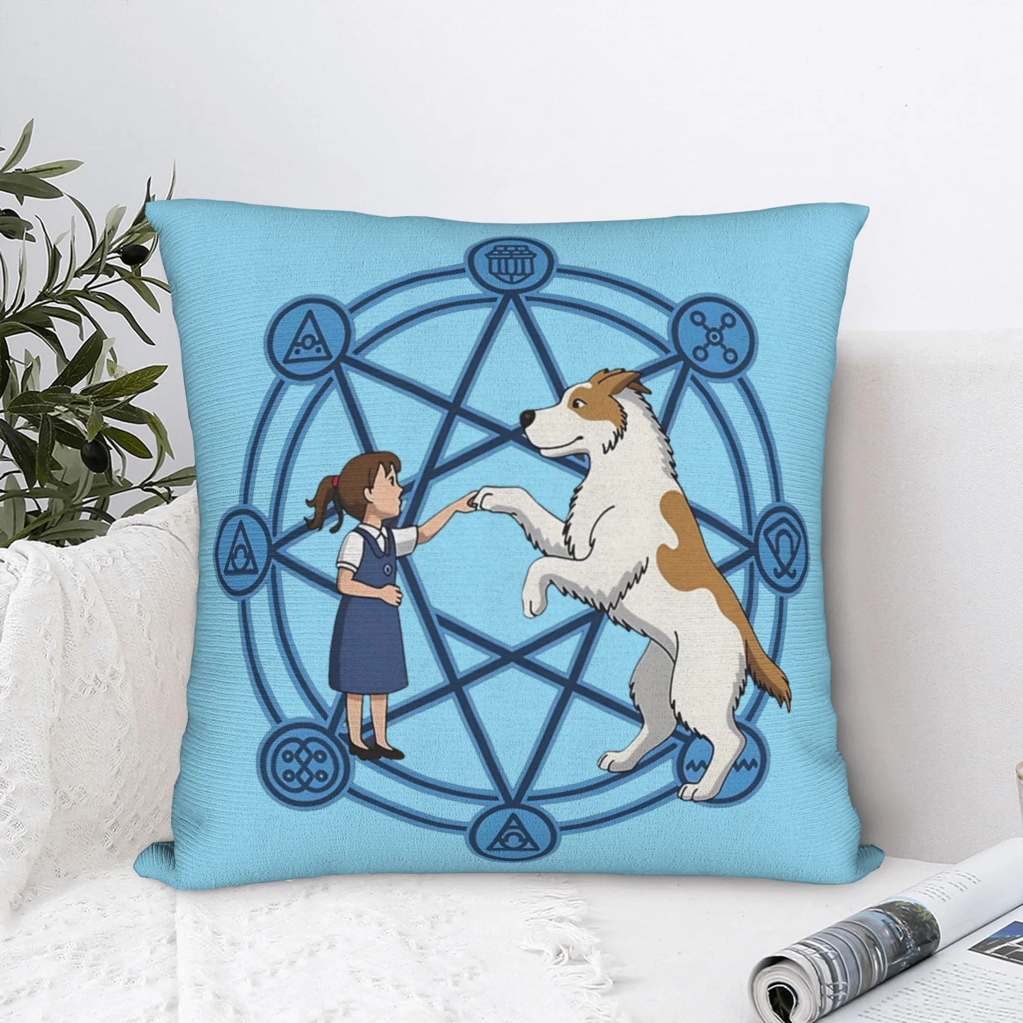 Fullmetal Alchemist Pillowcase Printing Fabric Cushion Cover Decorative Japanese Anime Throw Pillow Case Cover Home Square 40X40