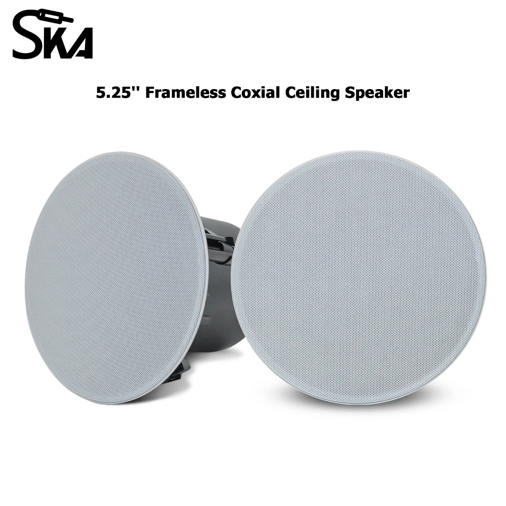 5,25-дюймовый безрамный коаксиальный потолочный динамик, высококачественная звуковая система, внутренний громкоговоритель на крыше с магнитной задней крышкой гриля