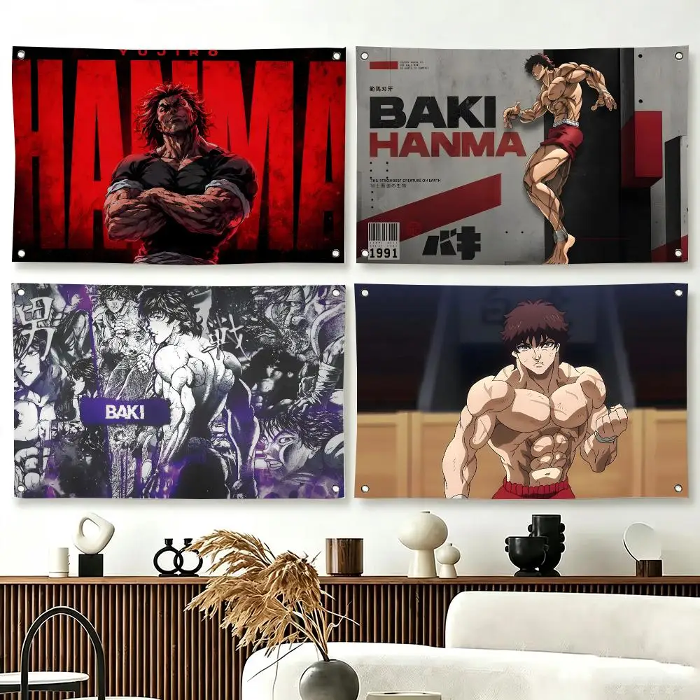 Underground Fight Anime B-Baki Flags  For Living Room Home Dorm Decor Wall Outdoor Camping Party Banner Gifts