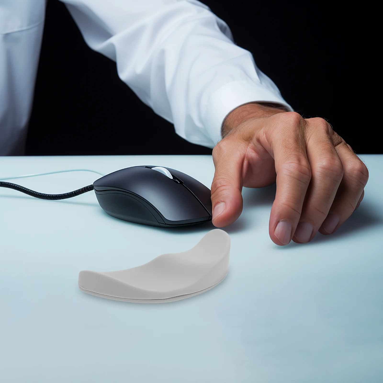 

Black Silicone Wrist Rest for Keyboard Mouse Hand Support Ergonomic Cushion to Prevent Wrist Strain Ideal for Long-Term Computer