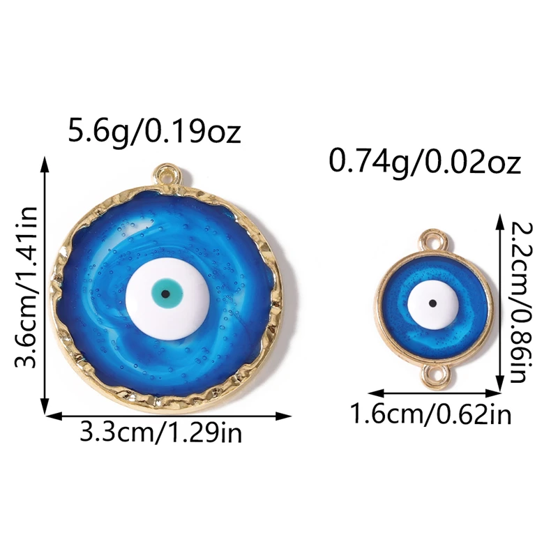 10 Stück Niedliche Emaille-Böses-Auge-Anhänger für die Herstellung von Halsketten, Ohrringen, Armbändern, DIY-Bastelarbeiten und Schmuckzubehör – Detail 1