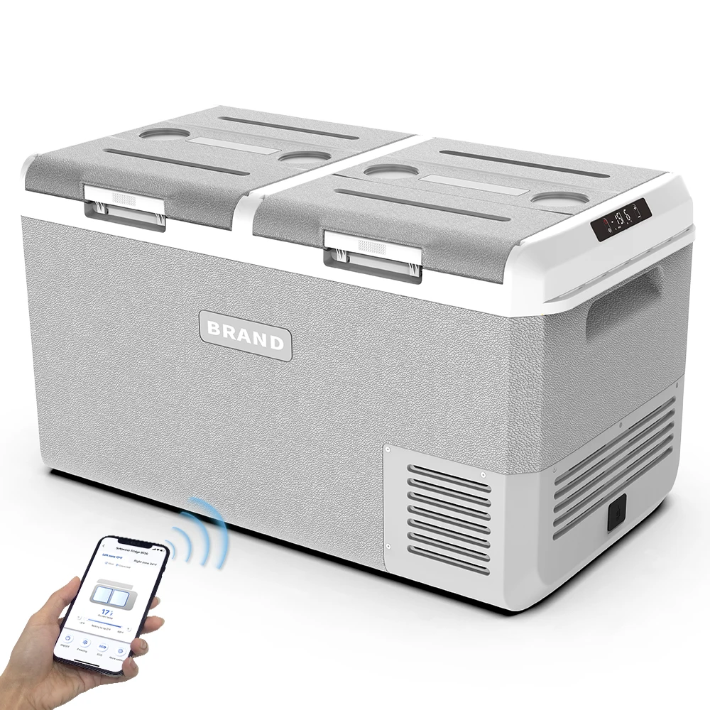 75L MCD75 Dual Zone Compressor Car Refrigerator APP Control Portable Freezer For RV Camper Van