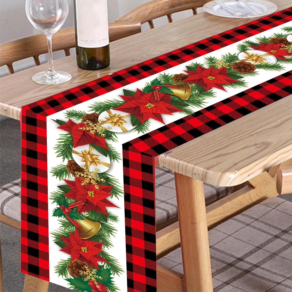 180CM Christmas Tablecloth Polyester Rectangular Merry Christmas Theme Table Cover Home New Year Navidad Dinner Table Decoration