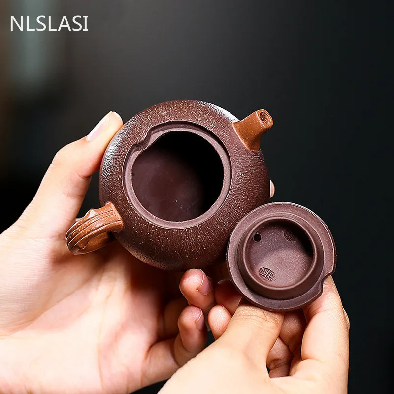 Authentic Yixing Tea Pot Purple Clay Mangosteen Shape Teapot Handmade Raw ore Beauty Kettle Chinese Tea Ceremony Customized