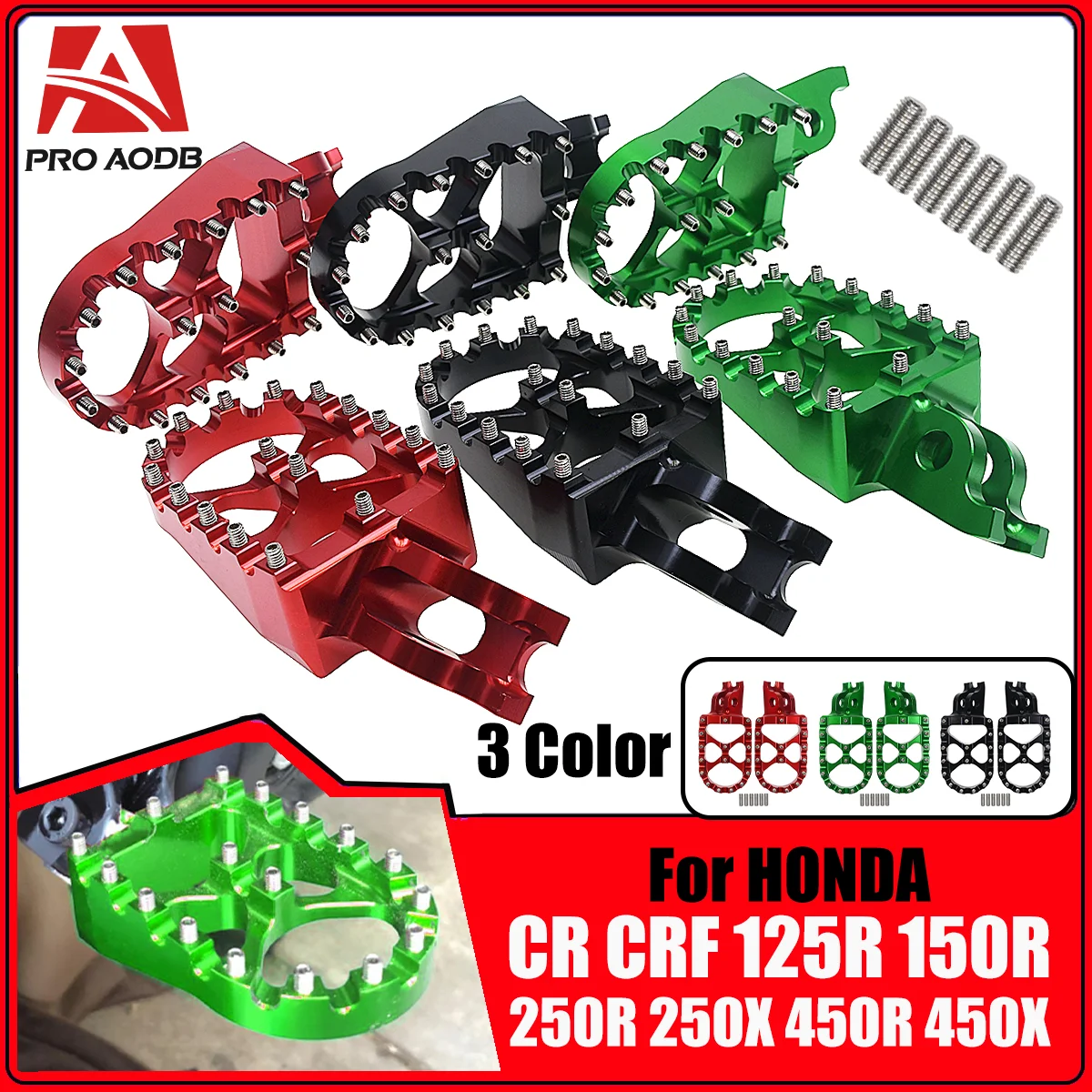 Motorcycle CNC FootRest Footpegs Foot Pegs Pedals For HONDA CR125 CR250 CRF150R CRF250X CRF450X CRF250L CRF250M CRF250R CRF450R