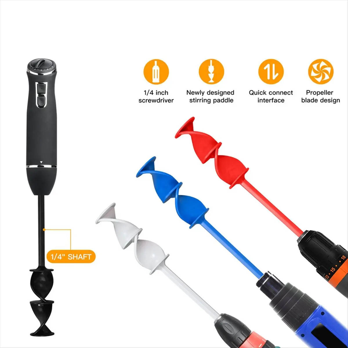 

[AA49] Paint Mixer for Drill, 8 Pcs Reusable Epoxy and Resin Mixer Attachment Paddle to Mix Epoxy Resin, Paint, Ceramic Glaze