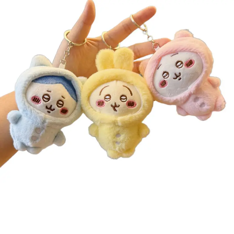 

Anime Figures Chiikaoo Cartoon Cute Plush Keychain Figures Hachiware Usachi Small Feet Pendant Self Deprecating Bear Doll Gift