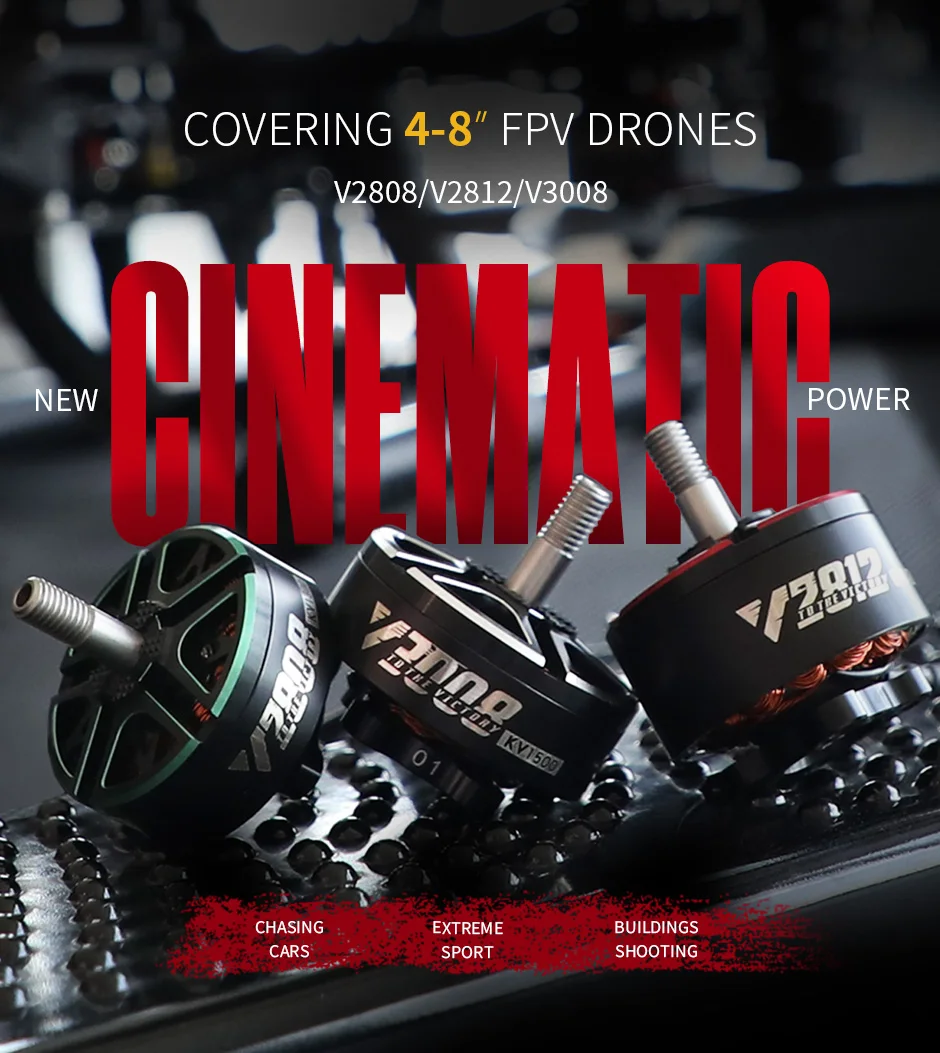 T-Motor VELOX V2808 1300KV 1500KV 1950KV Motor W/4mm Shaft for RC