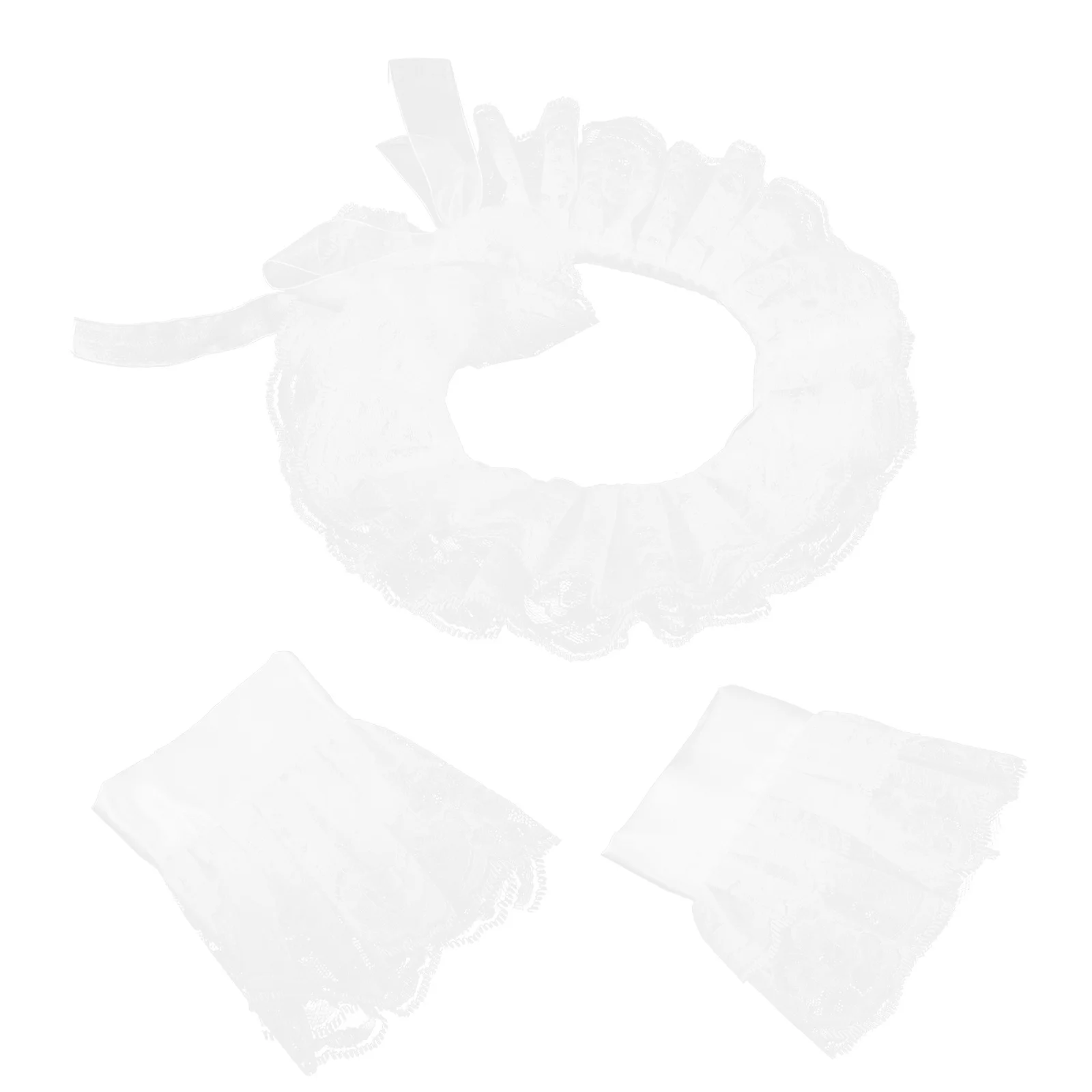 1 مجموعة لوليتا الدانتيل مجموعة الأزهار المشذبة كشكش طوق كم مع الدانتيل الأصفاد المعصم ل عصر النهضة زي حزب اللباس #1