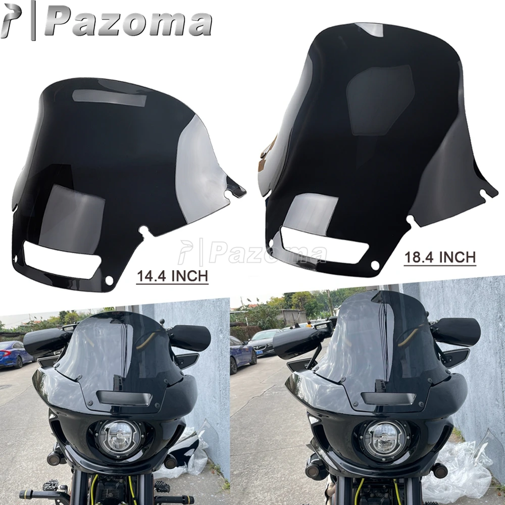 

14.4 & 18.4 inch Motorcycle Fairing Windscreen Windshield Deflector Cover For Harley Softail Low Rider ST 117 FXLRST FXRST 22-24