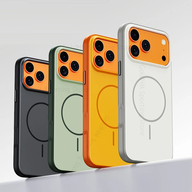 

For iPhone 17 Pro Max Skin Feel For Magsafe Case For Apple 16 Pro Max Wireless Charging Magsafing Magnetic Cover For Iphone17 16