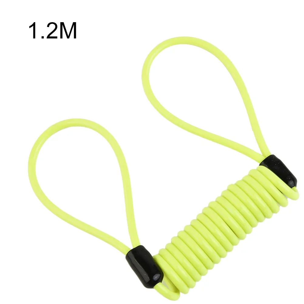 1Pc 1.2m Bike Spring Cable Lock Anti-Theft Rope Alarm Disc Lock Bicycle Security Reminder Motorcycle Theft Protection