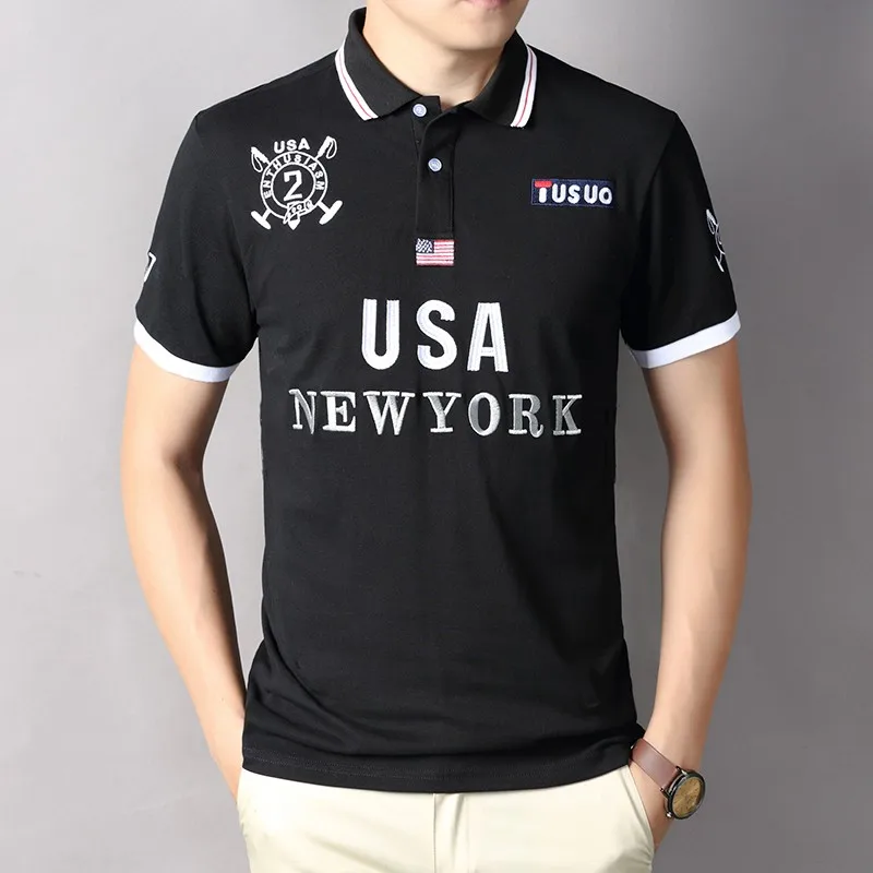 Men\'s Polo Shirt America New York Royal Leisure Sports Party Cotton Embroidered Luxury Contrast Color Original Design
