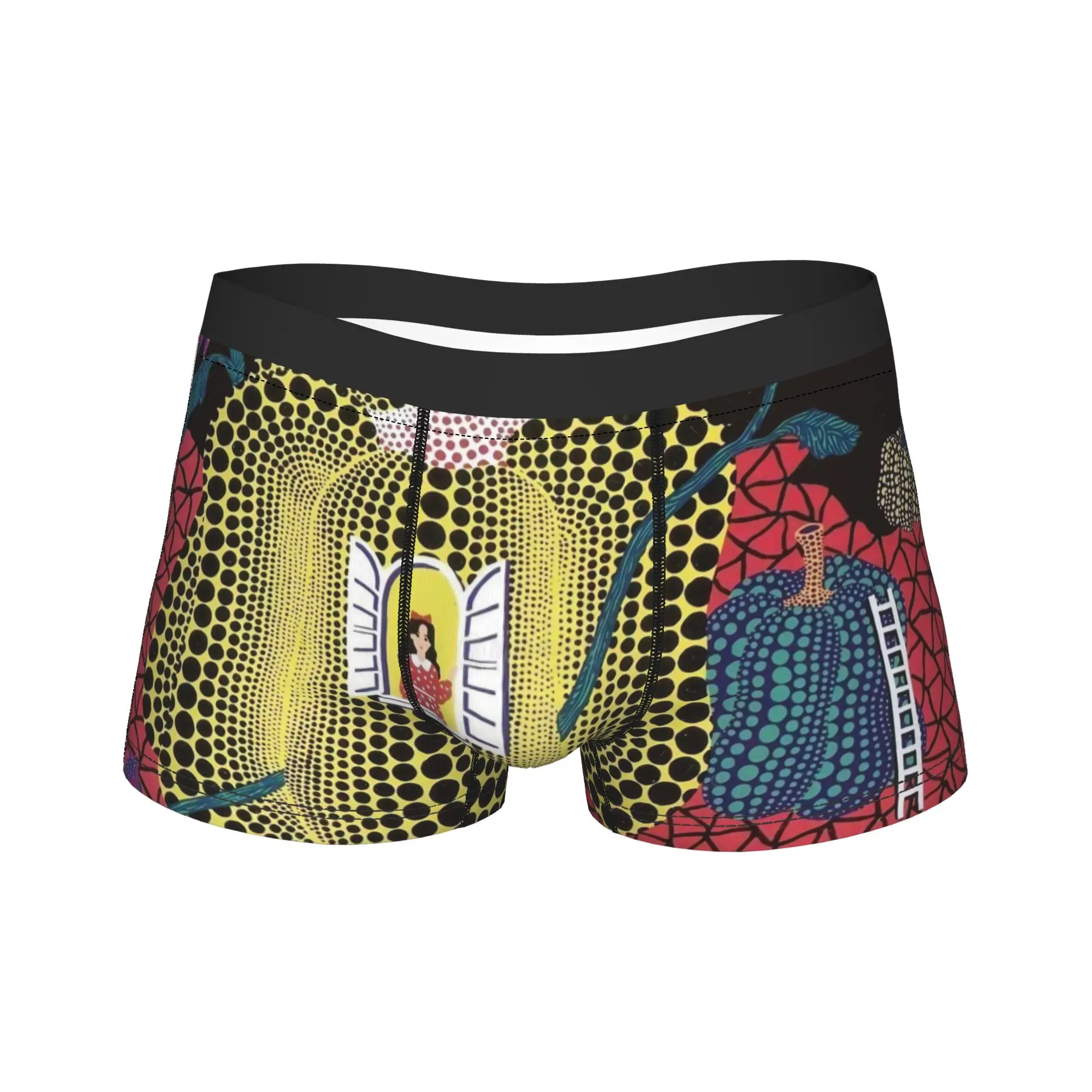 Man Y-Yayoi Kusama Pumpkin Long Underwear  Novelty Boxer Briefs Shorts Panties Male Mid Waist Underpants Plus Size