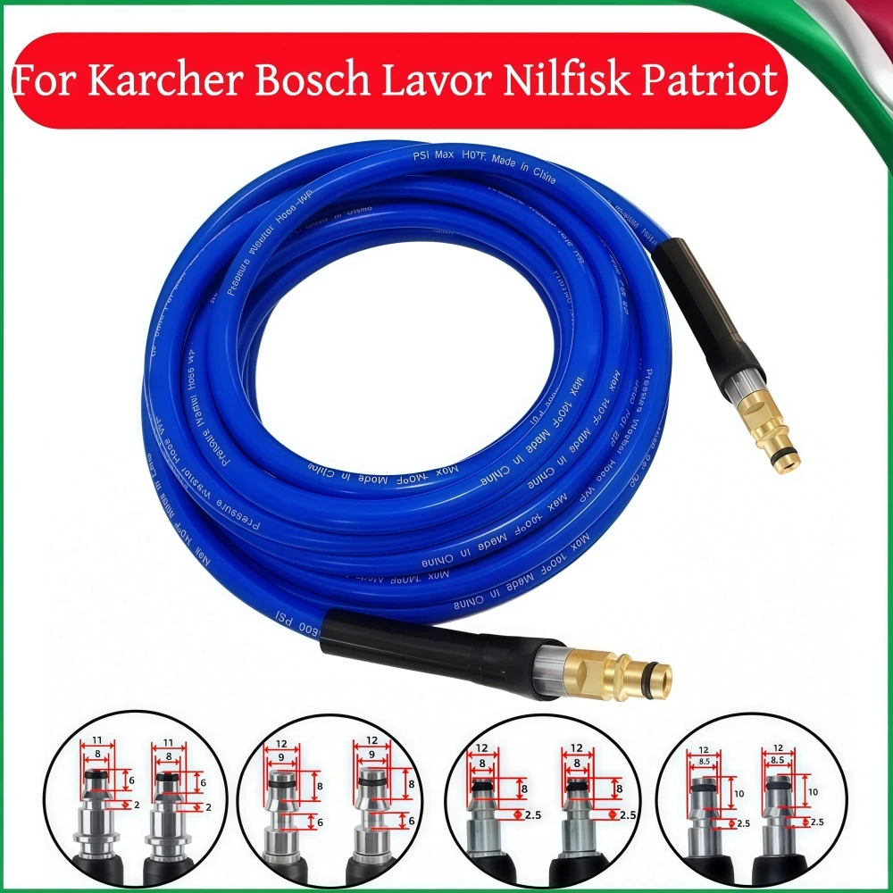 5m-20m Pressure Washer Hose 5800psi Flexible Hose Car Wash Water Cleaning Extension Hose for Karcher Bosch Lavor Nilfisk Patriot
