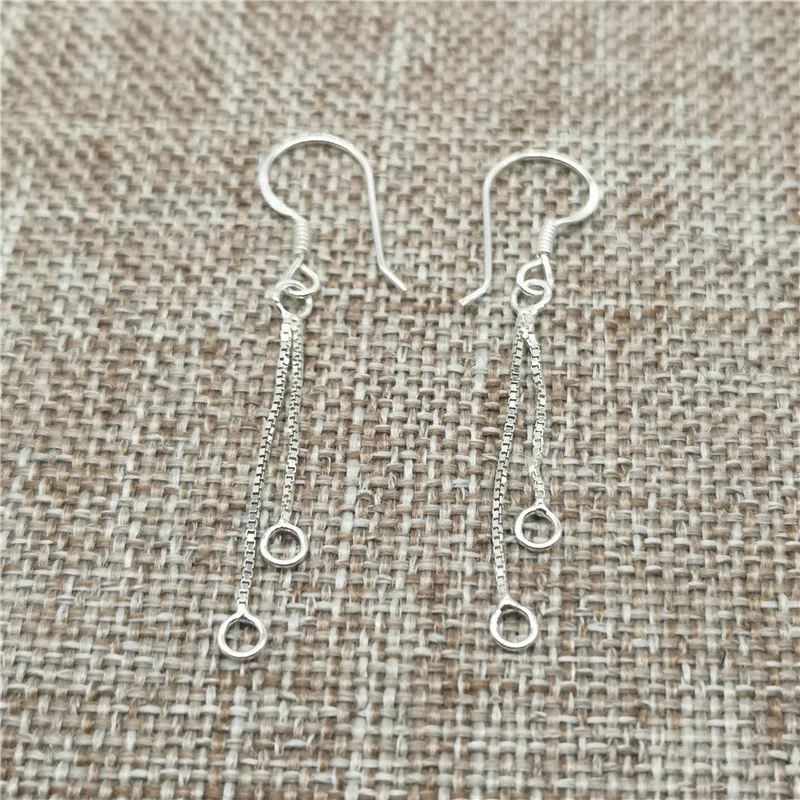 2 Pairs Earring Wire Threader Hooks in 925 Sterling Silver for Jewelry Making