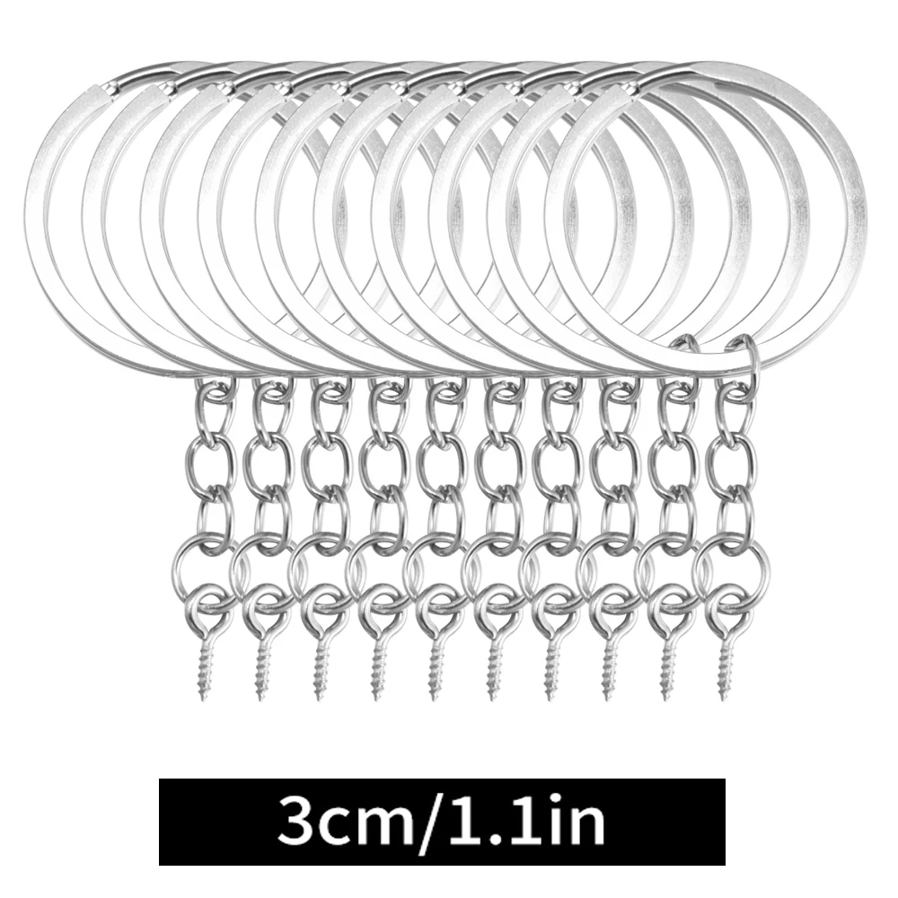 Metall-Schlüsselanhänger mit geteilten Ringen, Gliederkette, Schlüsselanhänger, Schlüsselanhänger, Halter, Ringe, DIY-Schlüsselanhänger, Schlüsselanhänger, Zubehör, Werkzeuge