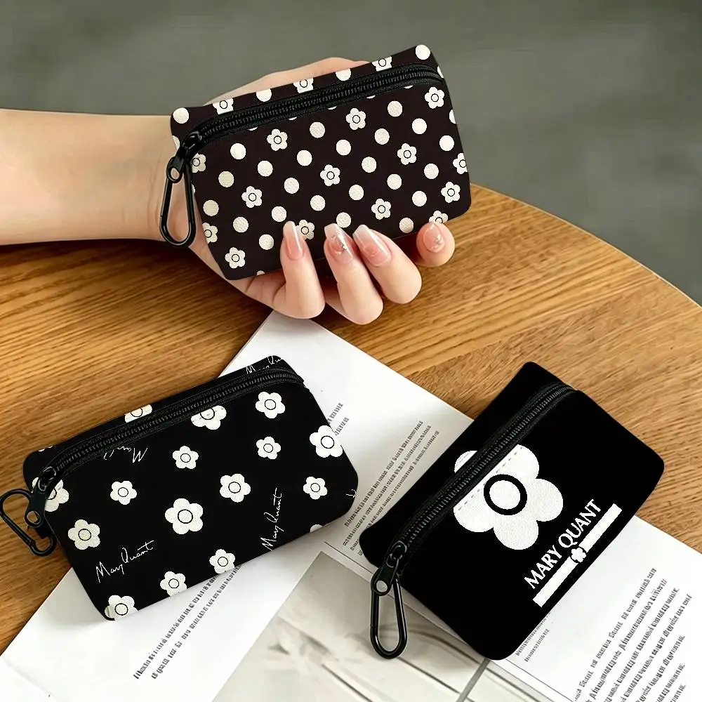 Fashion Logo Q-Quant M-Mary Portable Mini Oxford Cloth Coin Purse With Carabiner Hook Zipper Key Card Earphone Storage Wallet