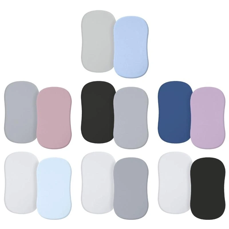 

2-Pieces Breathable Baby Bassinet Sheets Removable Fitted Bassinet Sheet Changing Mat Cover for Newborn Infant Crib G2TD