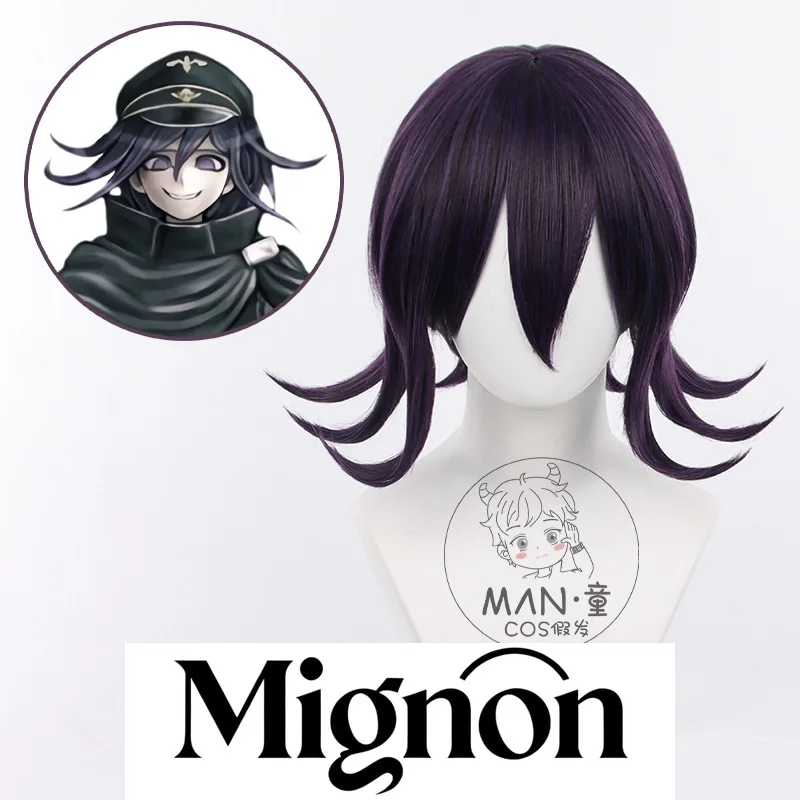 Danganronpa V3 Kokichi Oma cosplay wig deep purple large flip Halloween gift