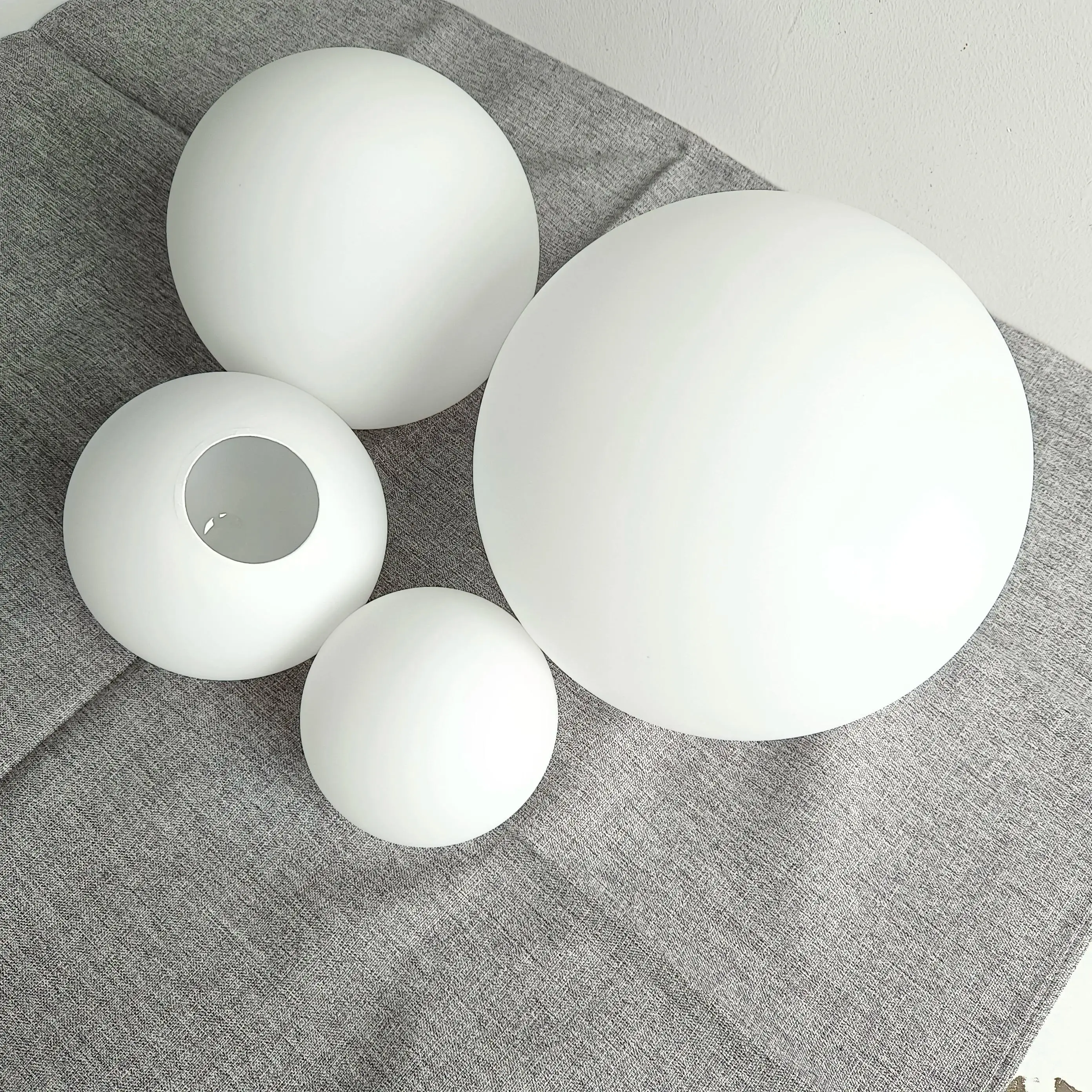 White glass ball pendant lights shade high temperature explosion proof non-deformable milky glass ball lampshade