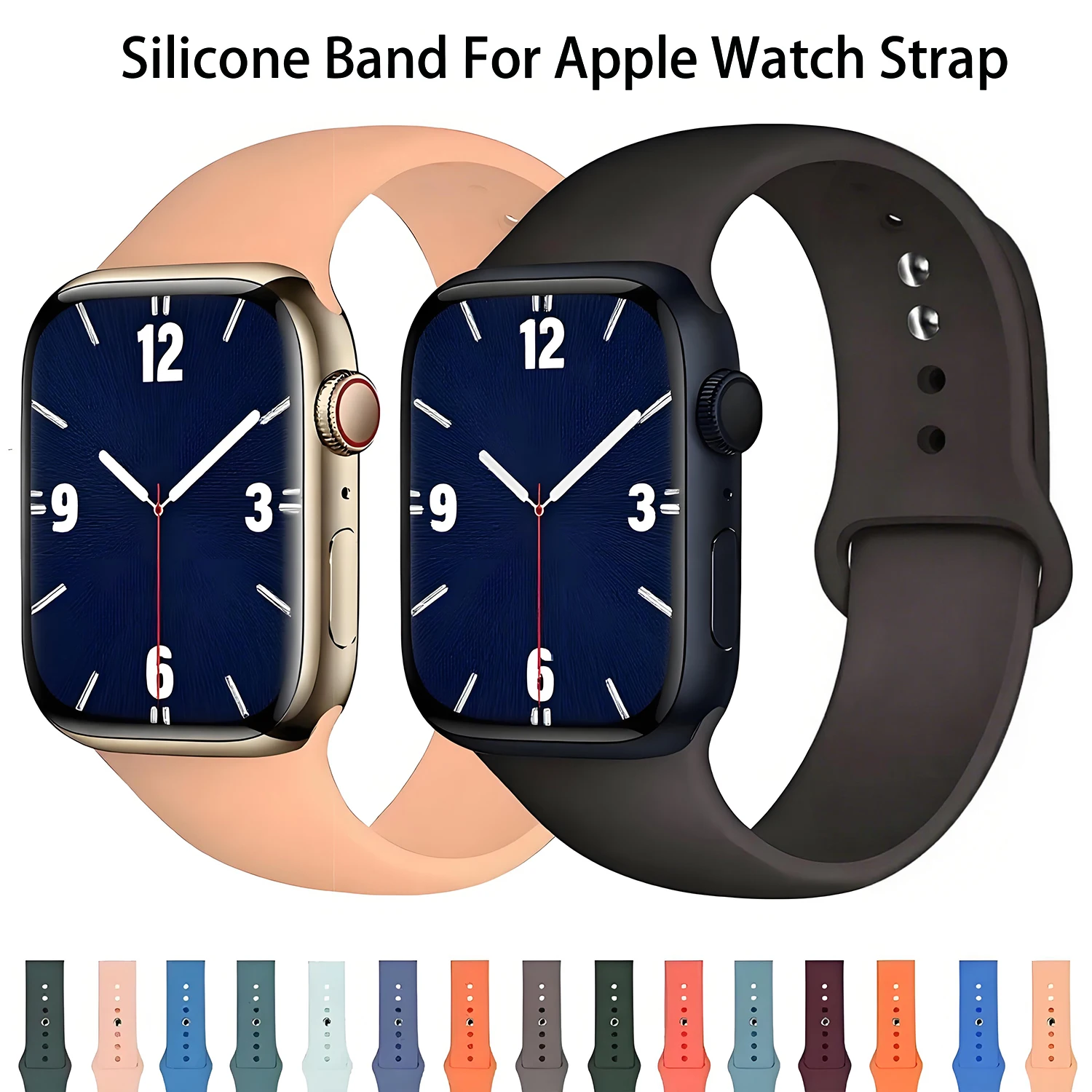Silikonband für Apple Watch-Armbänder 46 mm 49 mm 44 mm 45 mm 40 mm 42 mm 41 mm 38 mm Sportarmband Iwatch Serie 11 10 9 8 Se Ultra 2