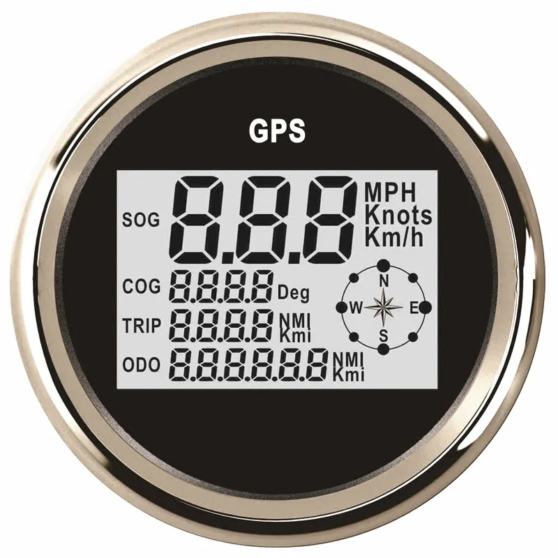 Automotive 85mm Digital GPS Speedometers 0-999Km/H MPH Knots Show Marine Speed Odometers Trip Meters Red Backlight 9-32v COG SOG