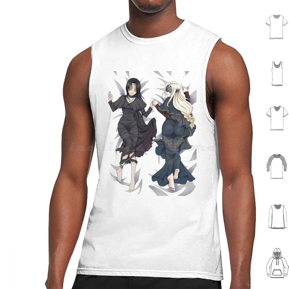 Dakimakura Tank Tops Print Cotton Waifu Dark Souls Demons Souls In Black Firekeeper Fire Keeper Ds3 Fromsoft Fromsoftware