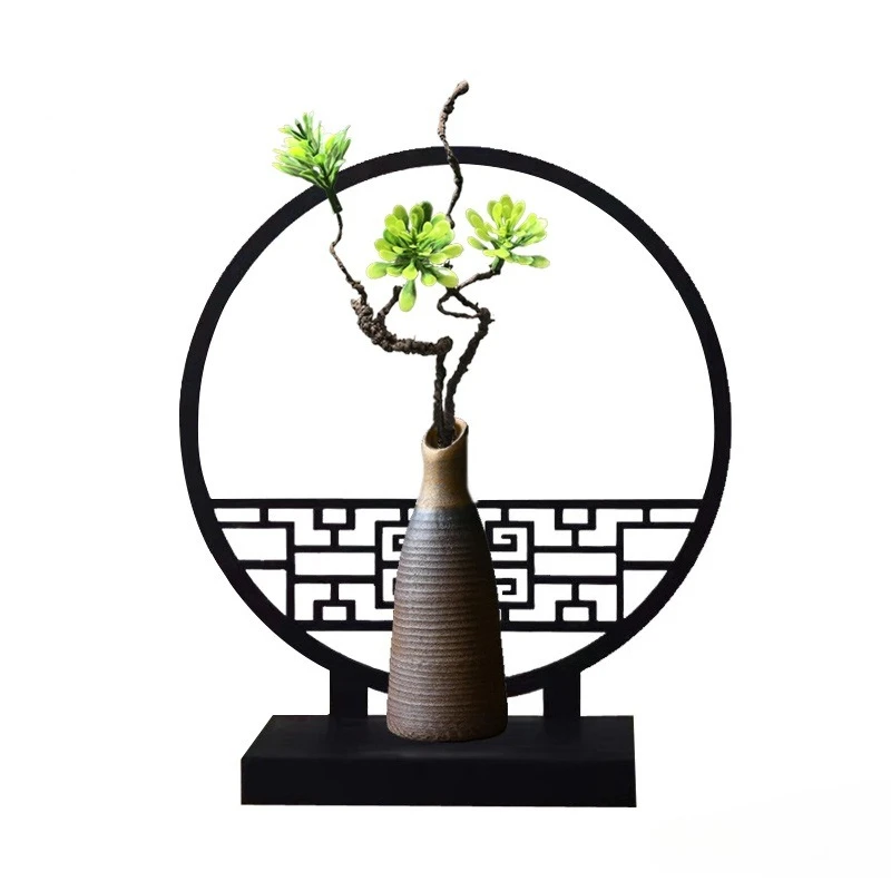 

Small screen desktop ornament green plant new Chinese style table vase Chinese style living room flower