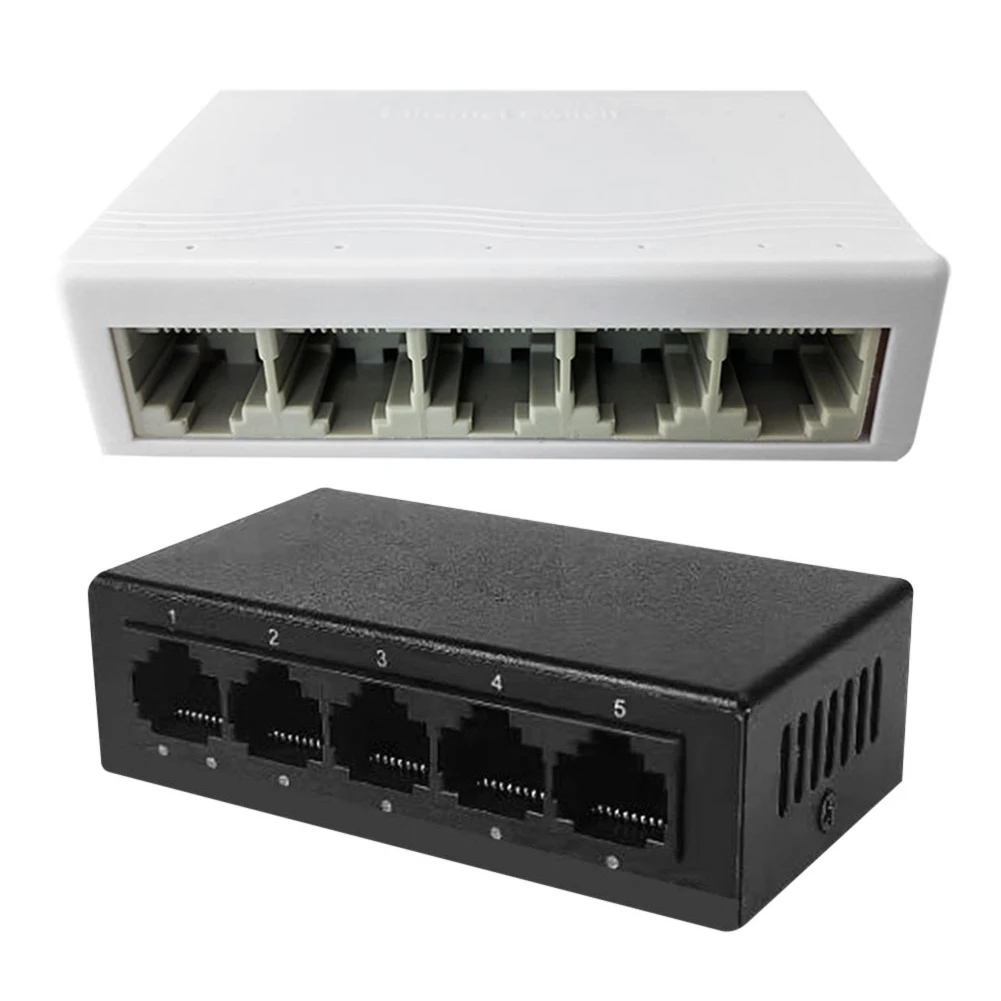 5 Ports Gigabit Ethernet Switch Ethernet Splitter Network Switch 10/100/1000Mbps Mini Network Switches Plastic/Metal Case