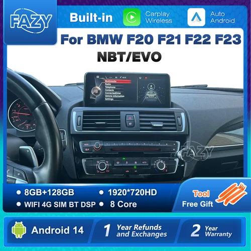 Android 14 inalámbrico Carplay Auto Radio para BMW 1 2 Series F20 F21 F22 F23 reproductor de pantalla Multimedia estéreo para coche navegación GPS 4G
